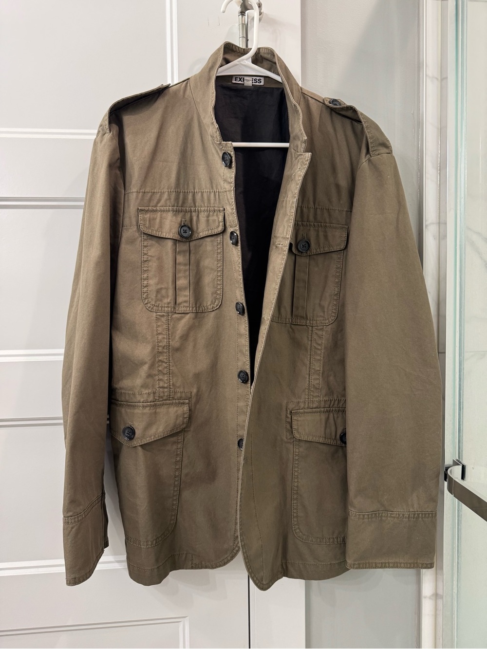 Express Olive Green Military Field Jacket